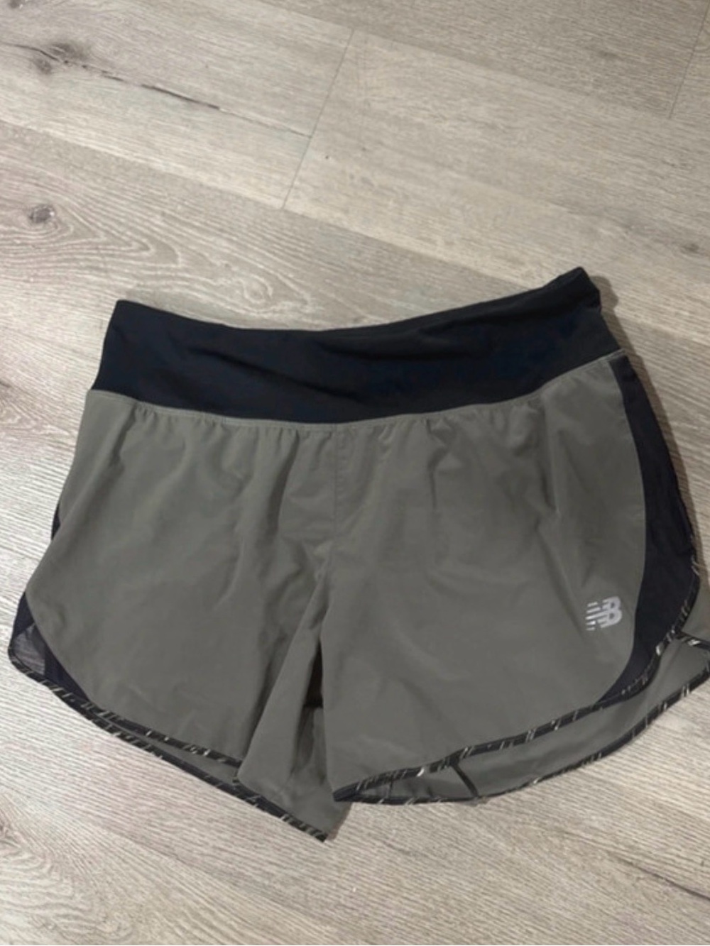 New Balance Women’s Gray Athletic Shorts with Black Waistband